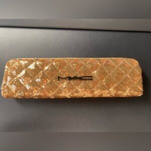 MAC Cosmetics Gold Sequin Quilted Clutch Limited Edition Makeup Bag